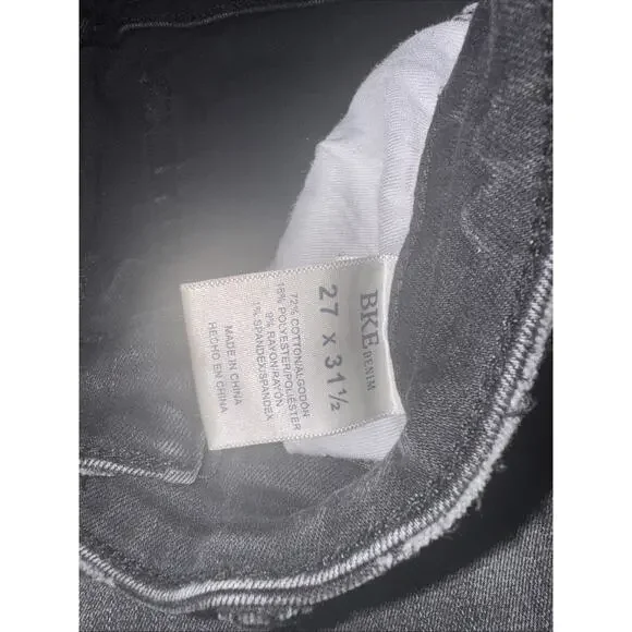 Buckle BKE Payton Jeans Womens 27x31 1/2 Black Universal Mid Rise Fit Skinny O2 - Picture 3 of 5